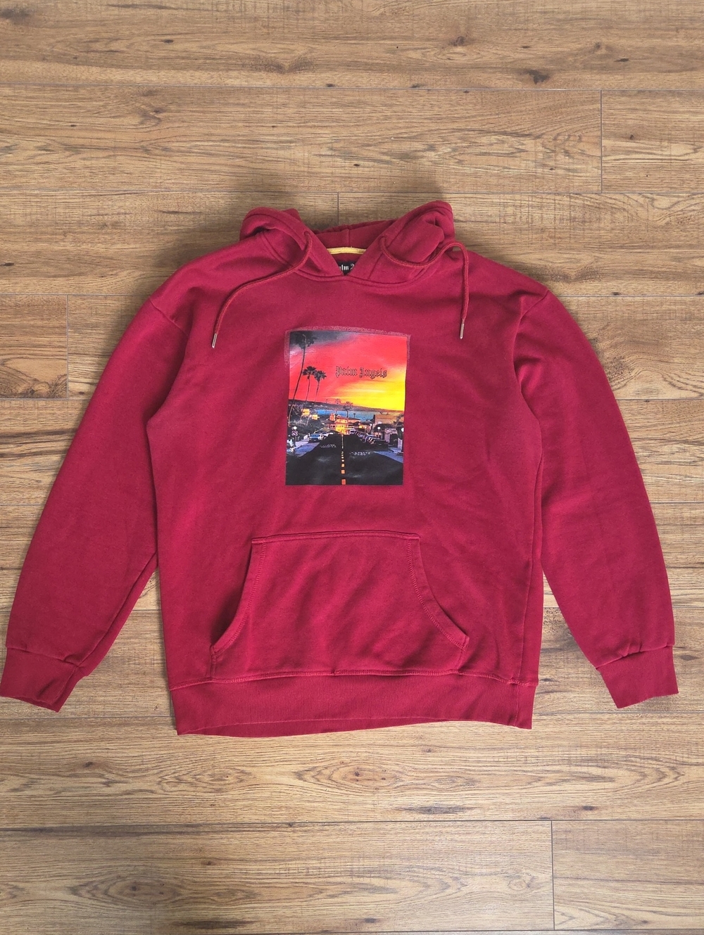 Palm Angels Red Graphic Print Hoodie Size XXL